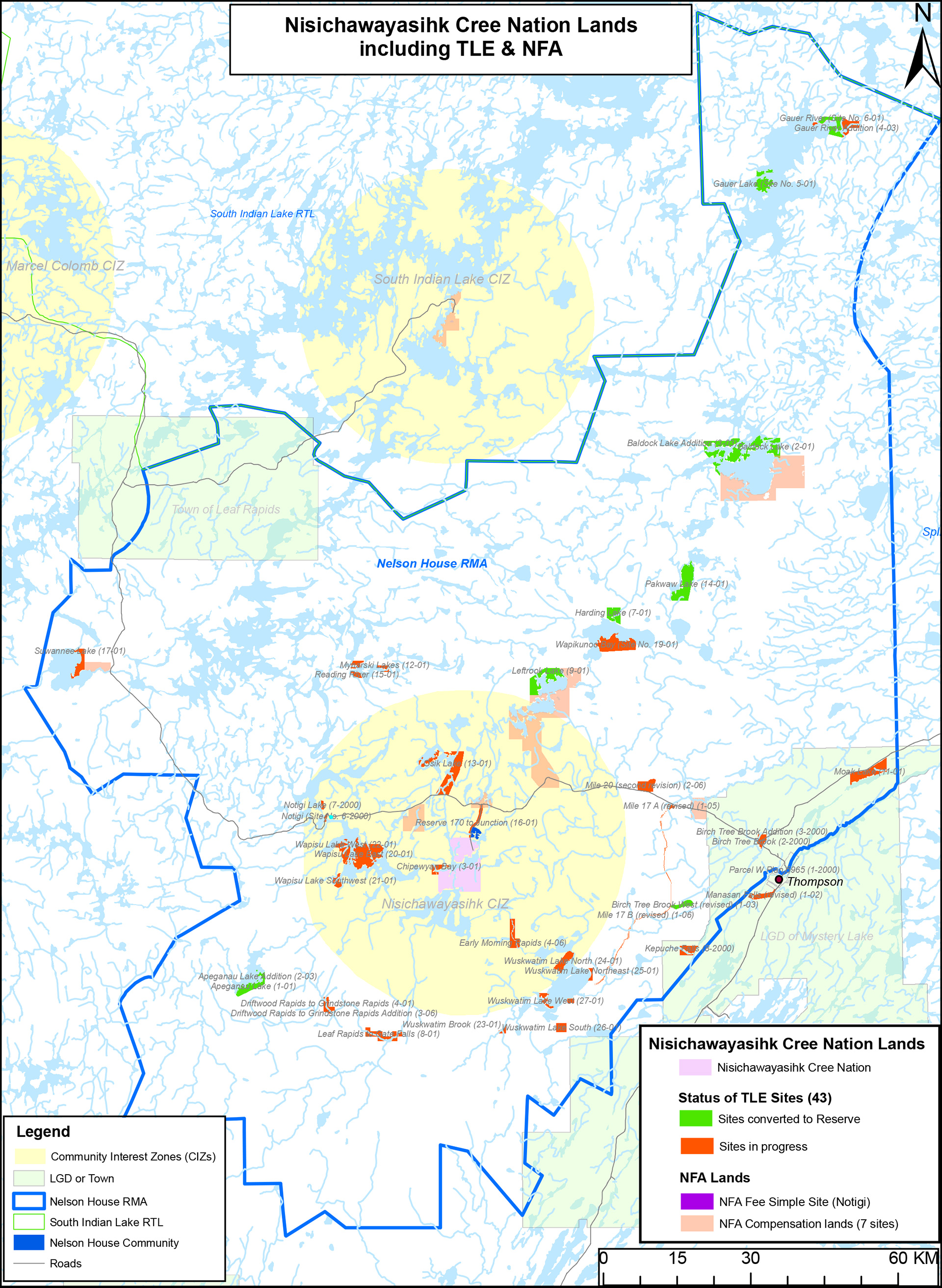 NCN Lands Map including TLE & NFA