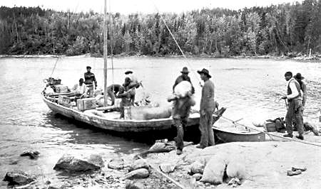 Unloading a York Boat